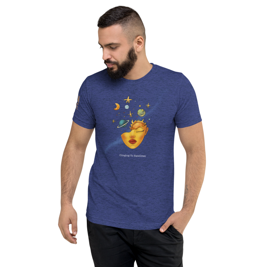 Clinging to Satellites - Navy Tshirt